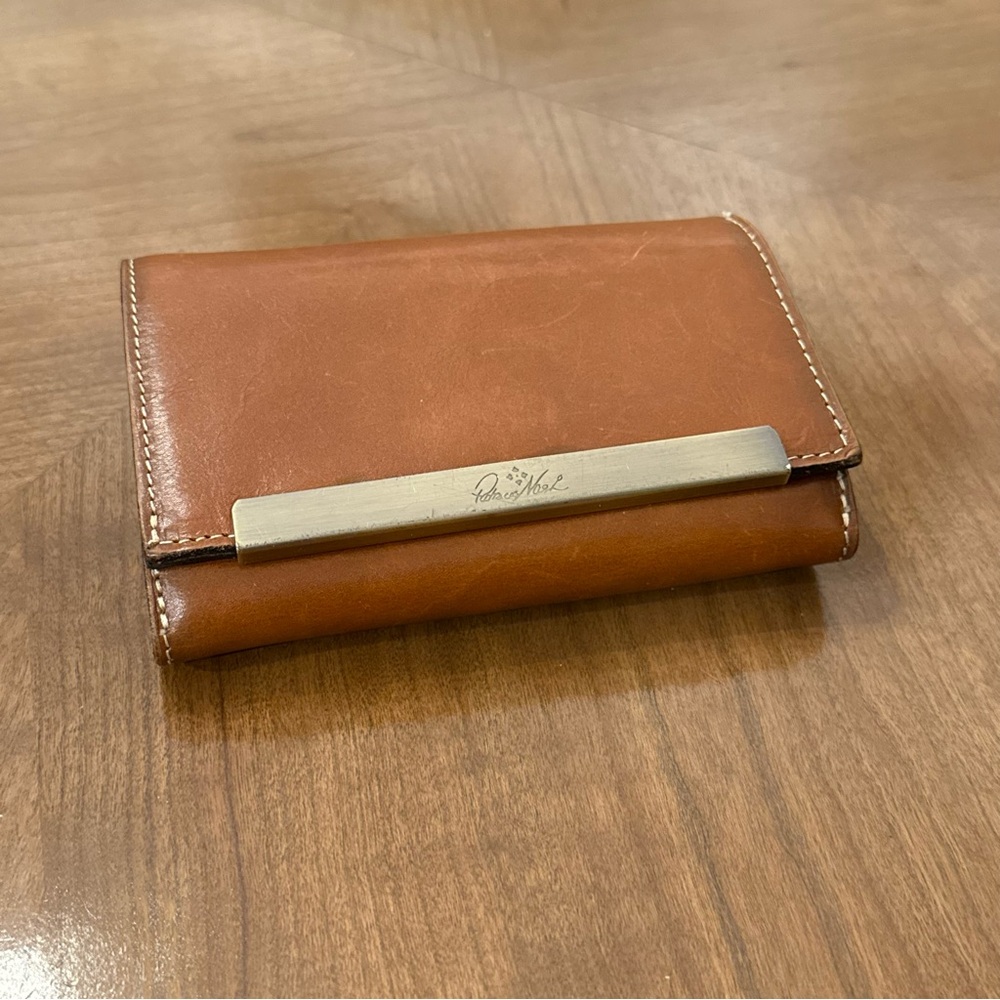 Patricia Nash Cametti Trifold Leather Wallet Tan Brown Classic Western Boho